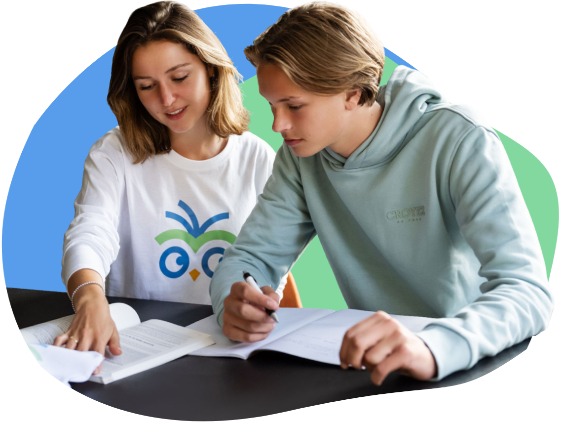 Huiswerkbegeleiding - leerling met begeleider Bijles Aan Huis