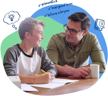Nederlands bijles header - leerling met docent